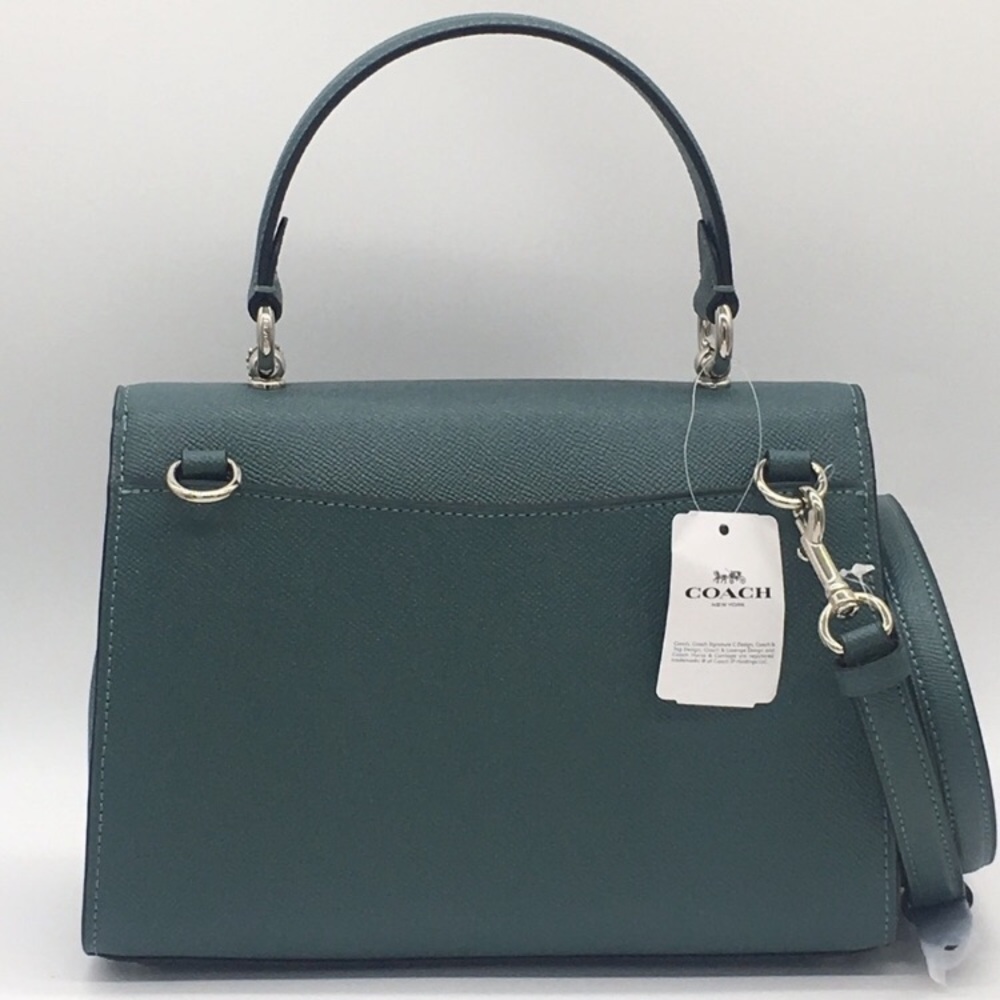 Coach Tilly Top Handle Dark Turquoise Cross Body - Picture 4 of 15
